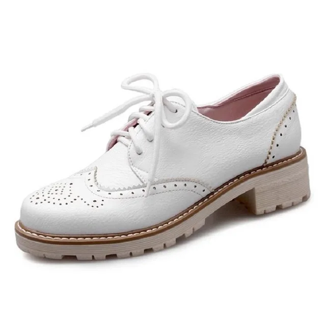 Buy 2019 New Spring Women's White Oxfords Shoes Carving British Style Casual