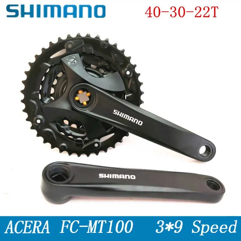 SHIMANO ACERA FC-MT100 MTB диаметра окружности болтов(цепное колесо 22/32/40T велосипед Кривошип в сборе Запчасти для велосипедов Аксессуары