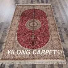Yilong 5'x8 ручной работы персидские красные ковры Восточный медальон шелковый ковер(YHW238A5x8