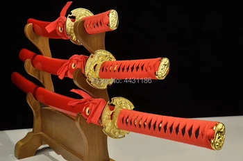 

HAND FORGED 1060 CARBON STEEL JAPANESE SAMURAI REAL SWORD SET ( KATANA + WAKIZASHI +TANTO) HOME DECORATION GIFT KNIFE SWORDS
