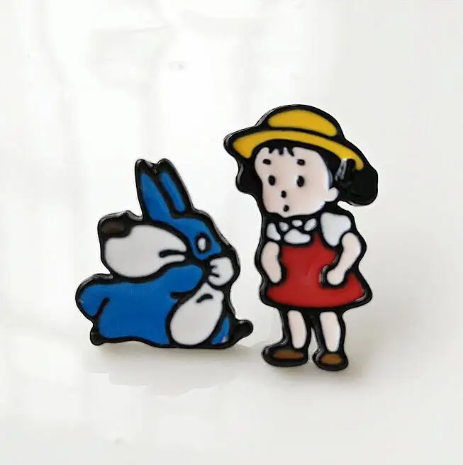 

New 12 pairs Cartoon Japanese anime girl Totoro Fashion Cartoon Stud Earring Cute Earrings For Women z-14