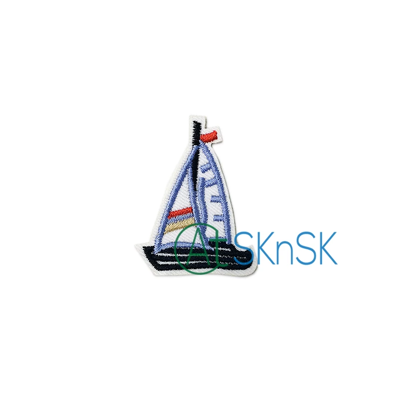 5Pcs/Lot Sailboat Patches for Clothing Iron on Embroidered Sew Applique Cute Patch Fabric Badge Garment DIY Apparel Accessories | Дом и сад