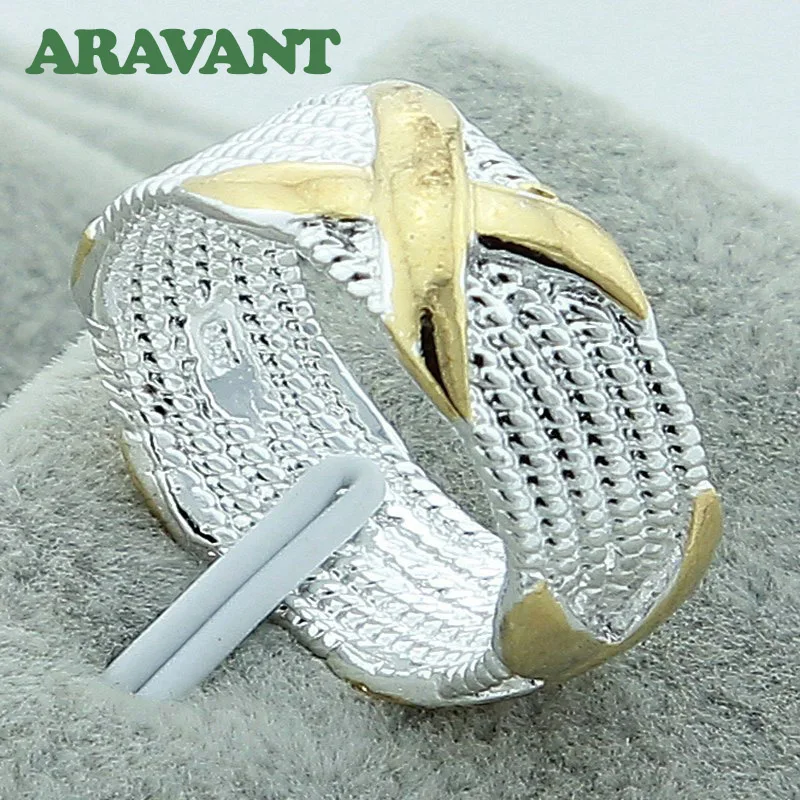 

New Fashion 925 Silver Jewelry Color X Shape Rings For Women Rings Jewelry