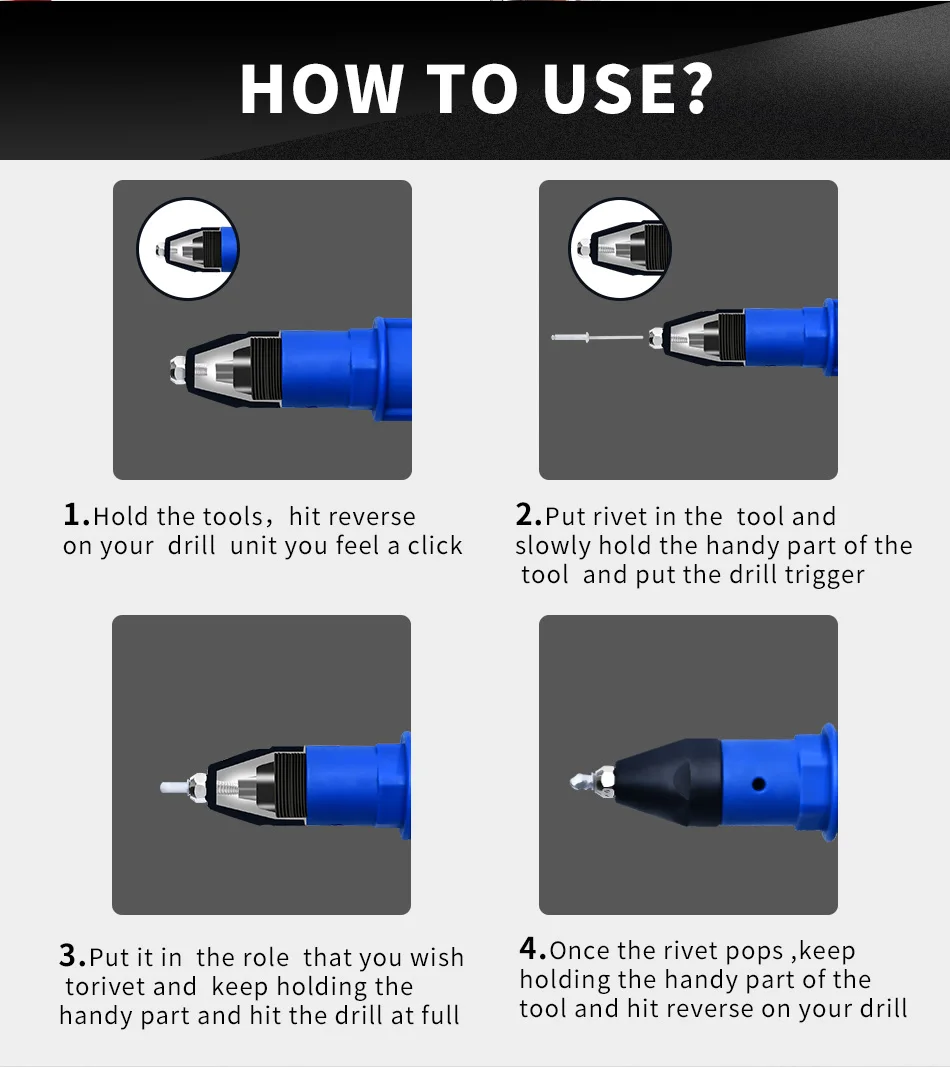 Электрический пневматический пистолет беспроводные клепки Дрель адаптер инструмент для заклепок вставить гайка инструмент клепки Дрель