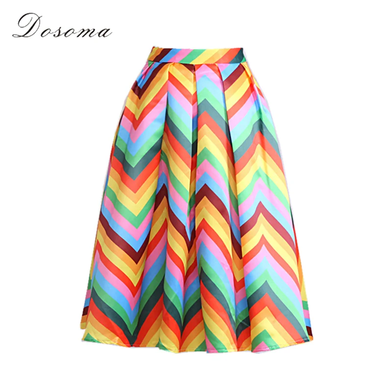 midi rainbow skirt