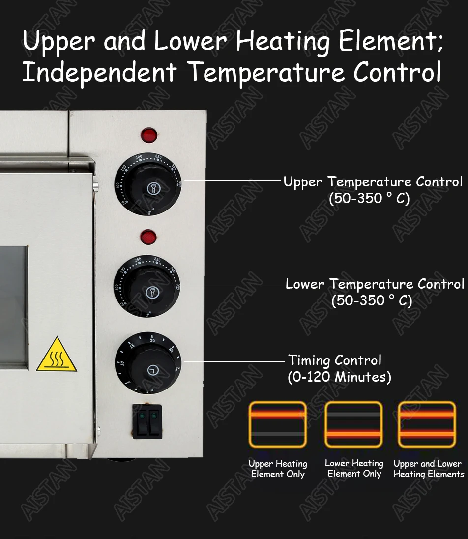 EP1AT electric single layer higher chamber pizza bakery oven with timer for commercial use for making bread, cake, pizza