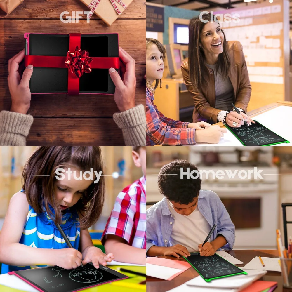 NEWYES Green LCD Writing Tablet 8 5 inch Electronic Drawing Pads Pocketbook for Kids Gift Toy Reusable Erasable Message Board