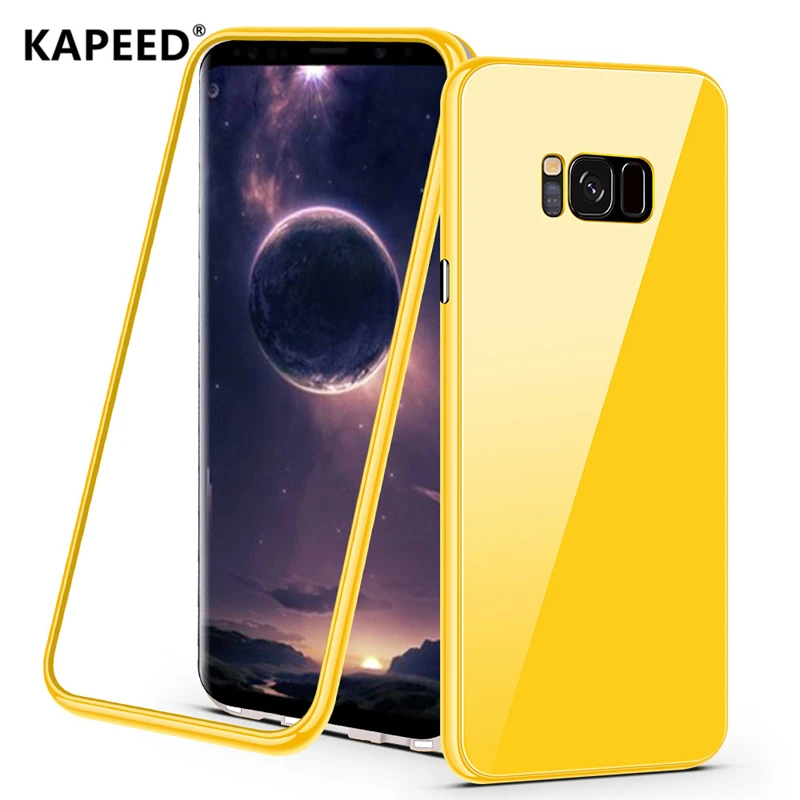 Флип чехол для Samsung Galaxy S9 S8 Plus Note 8 9 модный цветной магнитный стеклянный телефона S7