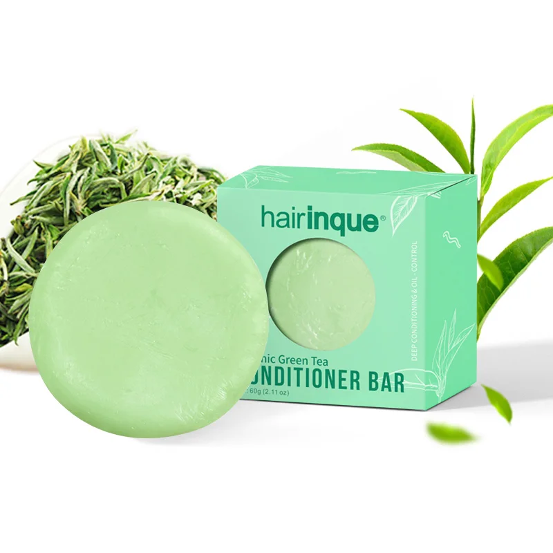 Hairinque органические волосы зеленый чай кондиционер бар ручной работы Витамин С увлажняющий, Питательный кондиционер для волос Мыло Уход за