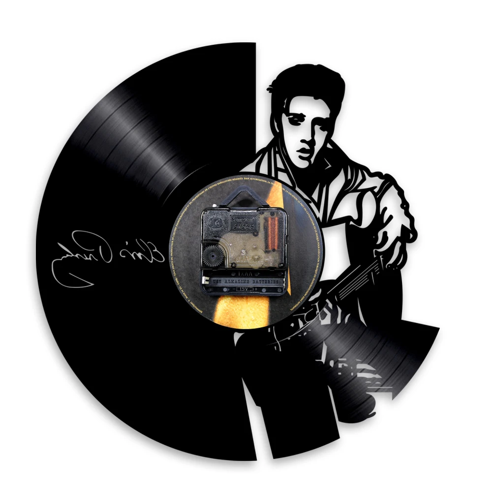 Новинка 2019 настоящие настенные часы Elvis Presley дизайнерские виниловые King Of Rock
