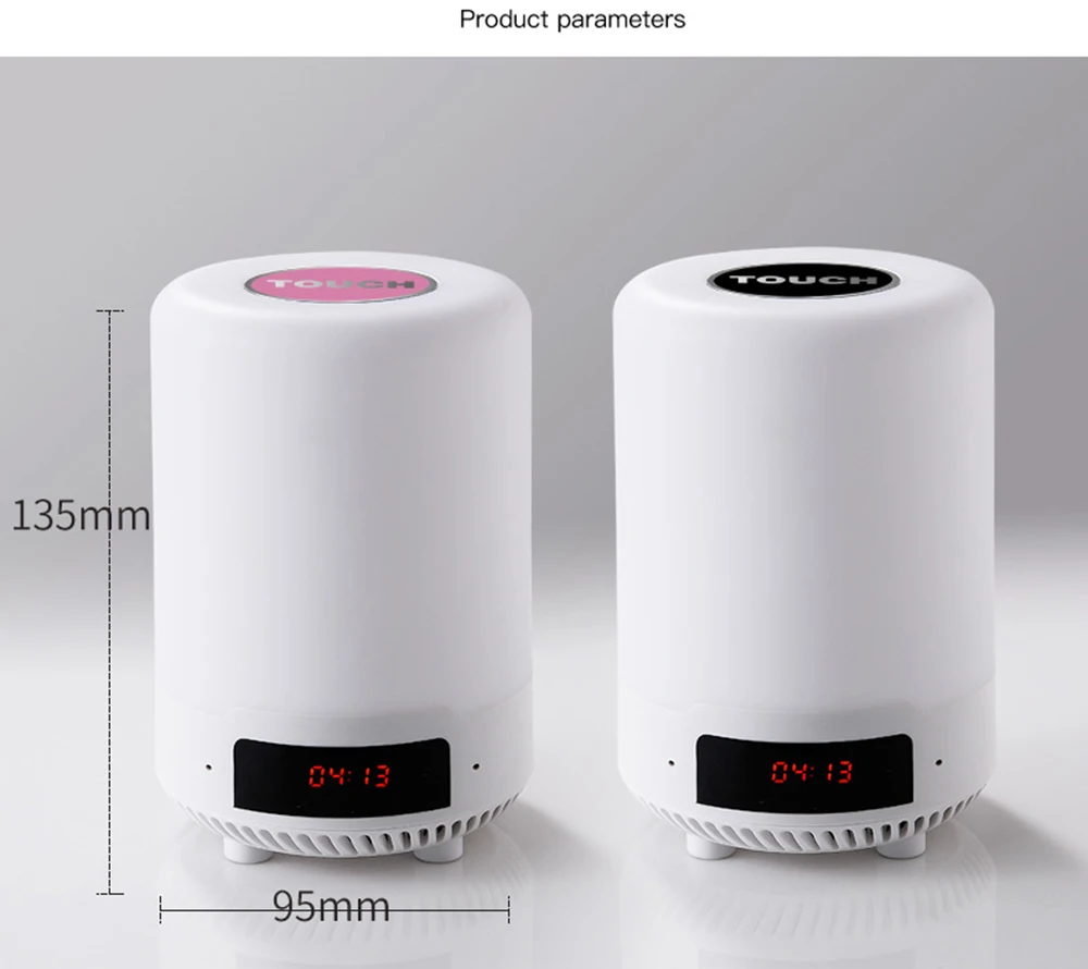 Candeeiro de Mesa Lâmpada de Cabeceira Speaker sem Fio Luz da Noite Recarregável Colorido Levou Quarto Lâmpada Bluetooth Pode Definir um Alarme 4 Bluetooth Speaker Sem Fio pode definir um alarme