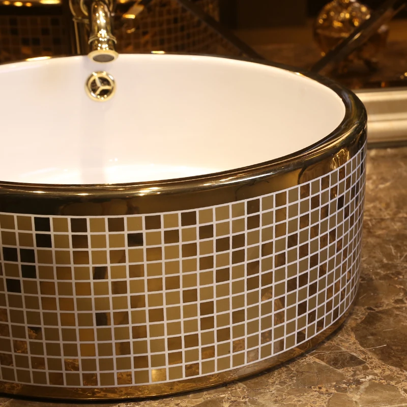 Silver color Porcelain ceramic sinks for bathroom wash hand basin black color chinese counter top wash basin (8)