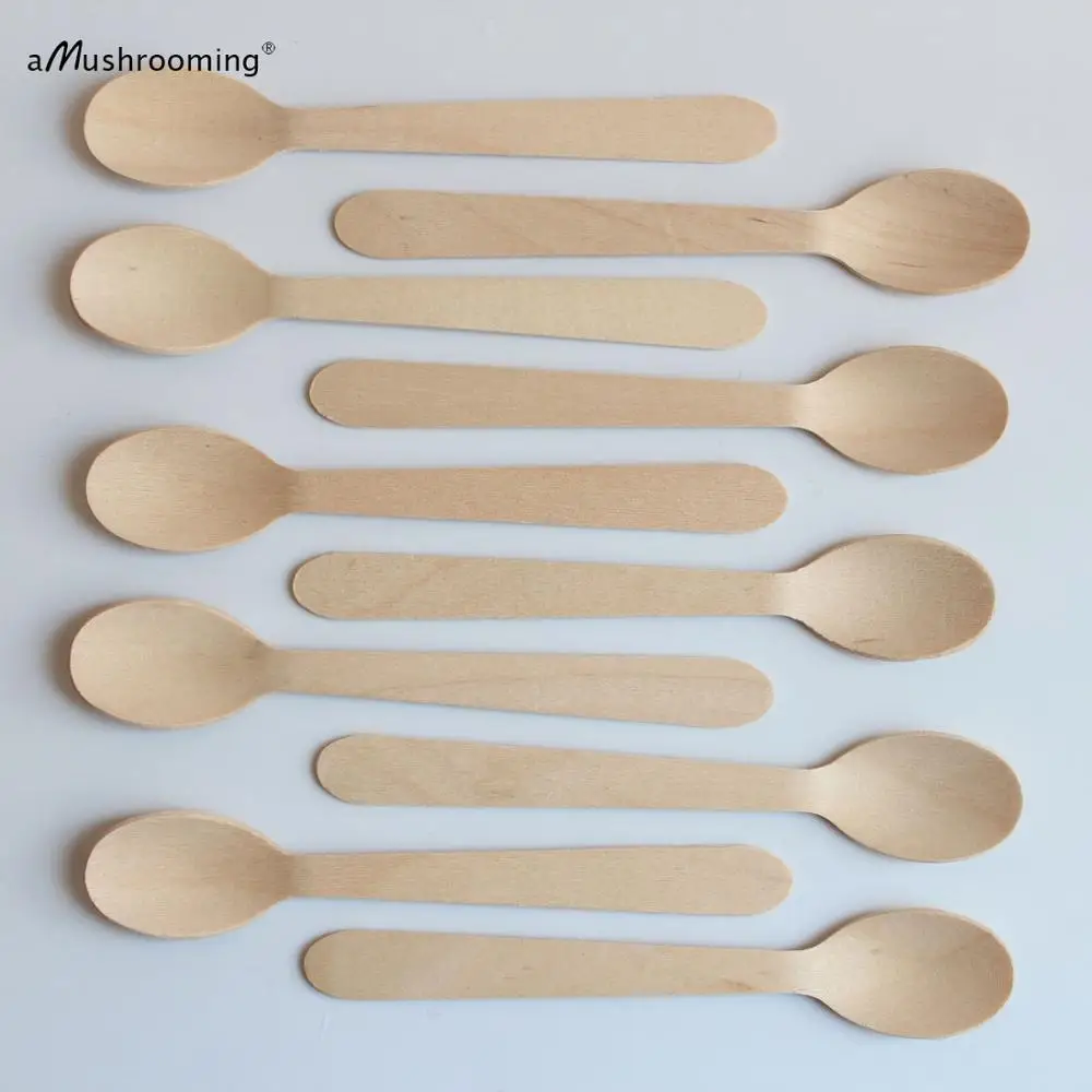 

Mini Spoons Wooden Ice cream Spoons coffee stir Drink Stirrers Tea Spoons 11cm cutlery, silverware, kids party, birthday Wedding