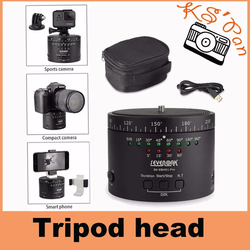 

Motorized Panaromic Time Lapse Tripod Head for DSLR Cameras for GoPro and for Smartphones