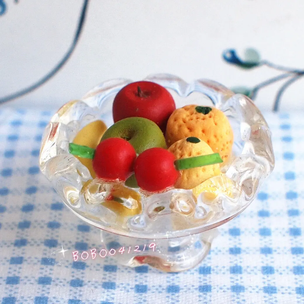 

Dollhouse Miniature Kitchen Food A plate of fruits D20
