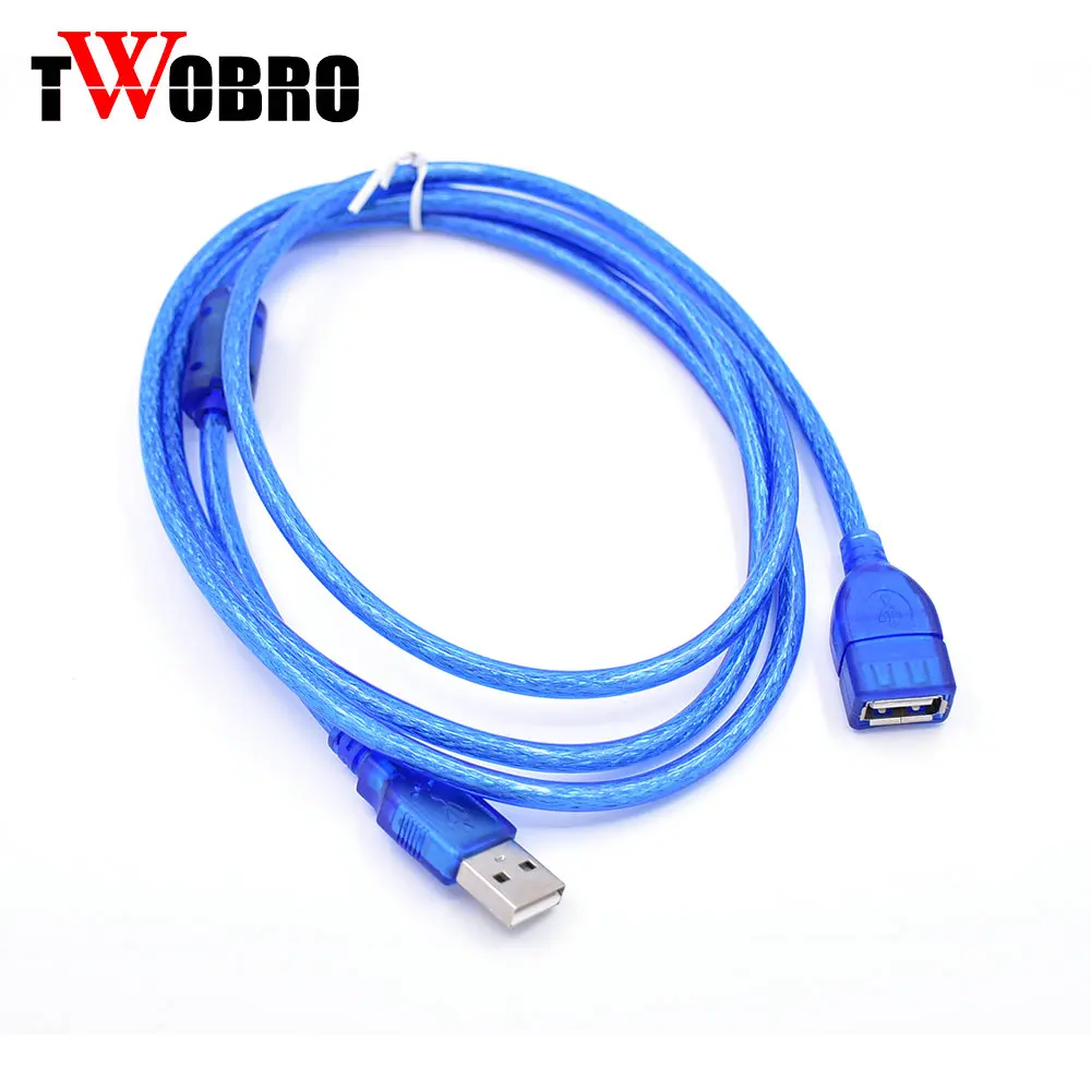 High Speed 3m 5m 10m USB 2.0 Extension Cable Male to Female M/F Dual Shielding(Foil+Braided) Blue