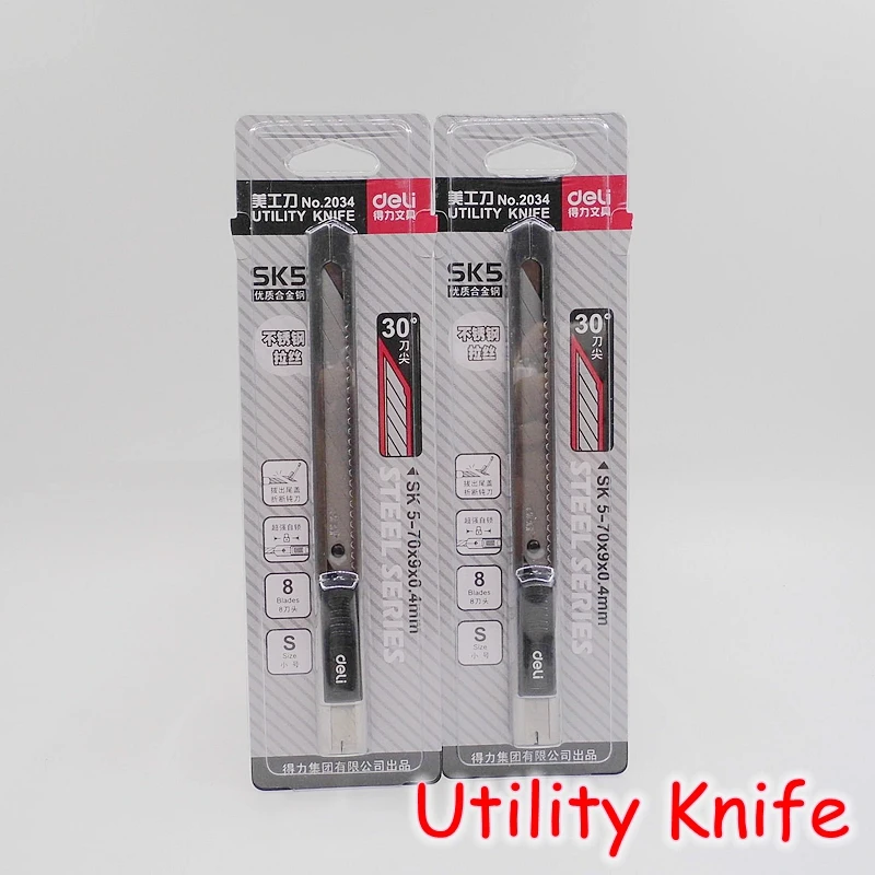 

[Deli] (24 Pieces/Lot) 30 Degree Artist Mini Paper Cutter Metal Utility Knife Office School Art Supplies No.2034