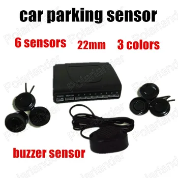 

High quality Car Parking sensor auto reverse sensor vehicle Radar System Buzzer sensor 6 Sensors Radar Guiding 3 colors 22mm