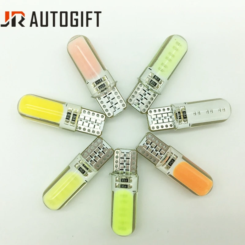 

10PCS T10 W5W LED car interior light COB marker lamp RGBWY 24V 12V 168 194 501 Side Wedge parking bulb auto for lada car styling