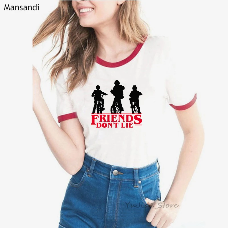 Summer stranger things 3 t shirt graphic tees women funny shirt femme Upside Down Eleven Tshirt summer top female t-shirt