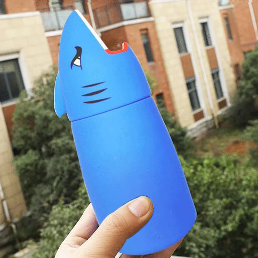 Kitchen Tools Creative cartoon glass 400ML thermos bottle High Temperature Resistant Water Cup for Shark thermal mug termos  (6)