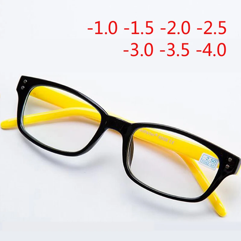 Квадратная оправа с заклепками, женские очки для близорукости, мужские Пластиковые оправы очки от близорукости-1,0-1,5-2,0-2,5-3,0-3,5-4,0