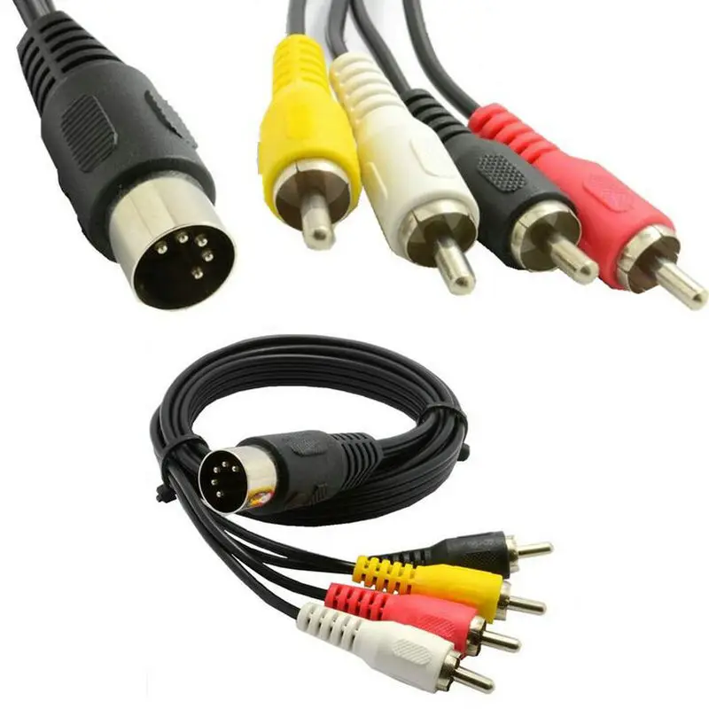 Great Q 5P DIN male plug to 4 RCA Male Adapter Cable Audio Video AV