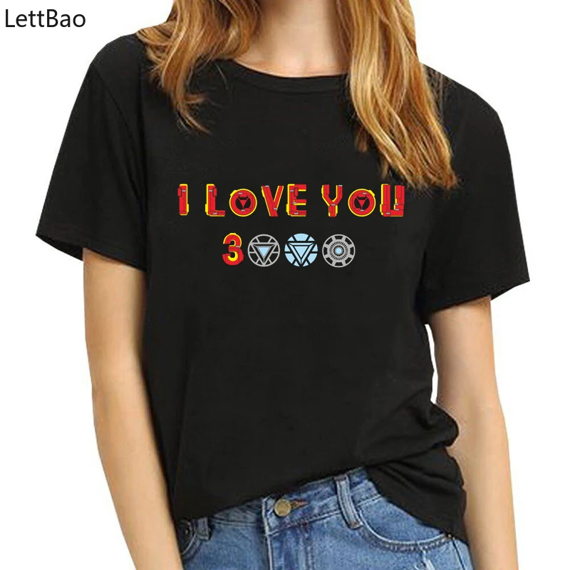 

I Love U 3000 Iron Man T Shirt women/Men Cotton vogue T Shirt Avengers Super Hero shirt Tees Short Sleeve summer Tops plus Size