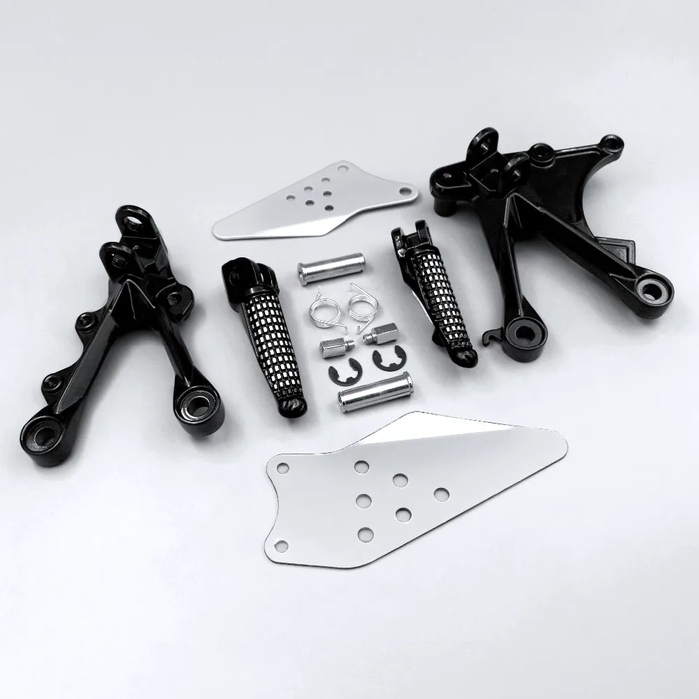 Front Footrest Foot Pegs Bracket Set Fit For Kawasaki ZX10R 2006 2010