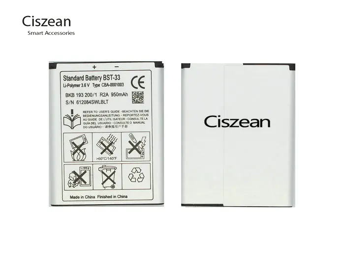 Ciszean 1x BST-33 950mAh смартфон Замена Батарея для K530 K790 K790i K790C K800 K800i K810i K818C W595C T700 C702 G705