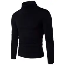 New Autumn Winter Men'S Sweater Men'S Turtleneck Solid Color Casual Sweater Men's Slim Fit Brand Knitted Pullovers 2XL