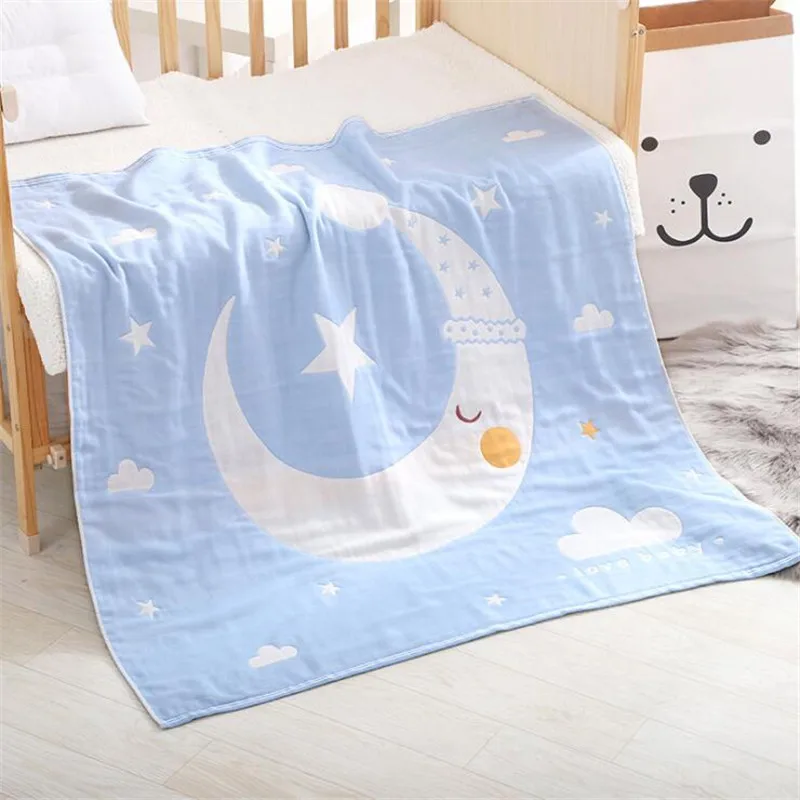 Муслиновое детское одеяло из чистого хлопка, банное полотенце, 6 слоев, высокая плотность, дышащее детское банное полотенце, детское постельное белье, одеяло для пеленания