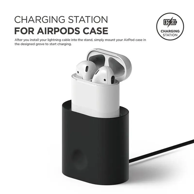 Наушники гарнитура зарядная док станция подставка для AirPods мягкий силиконовый