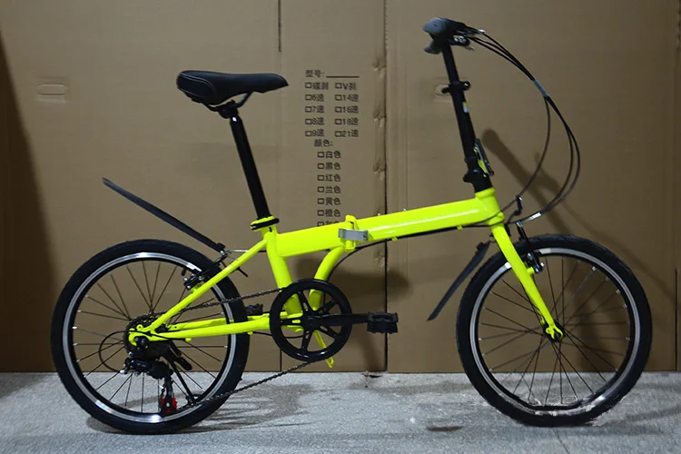 NORWICH 20 дюймов 6 скоростей складной горный велосипед двойной V тормоз модный S - Цвет: Yellow