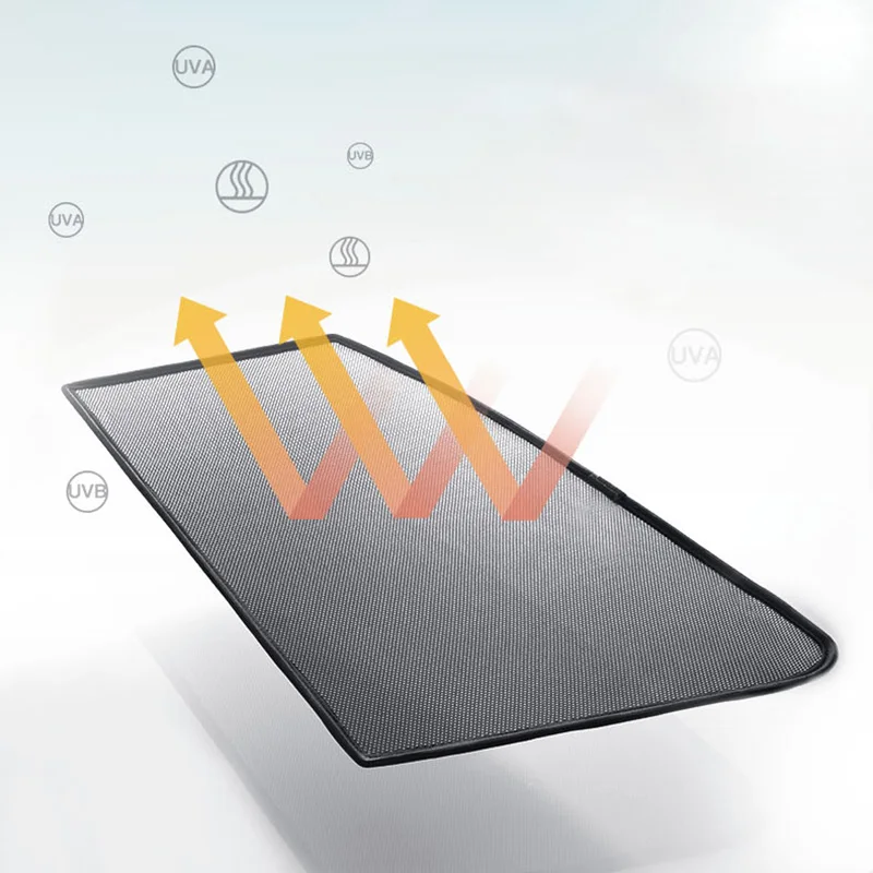 

Auto Sunshade Curtain Magnet UV Protector Car Window Sun Shade Mesh Fabric Sun Visor Shade Cover Shield Black Easy Installation