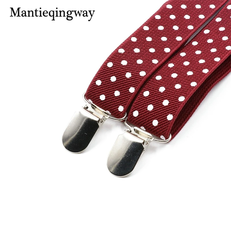 Mantieqingway подтяжки унисекс галстук-бабочка наборы 3 клип на Y сзади Эластичные подтяжки в горошек напечатанные подтяжки ремень для мужчин