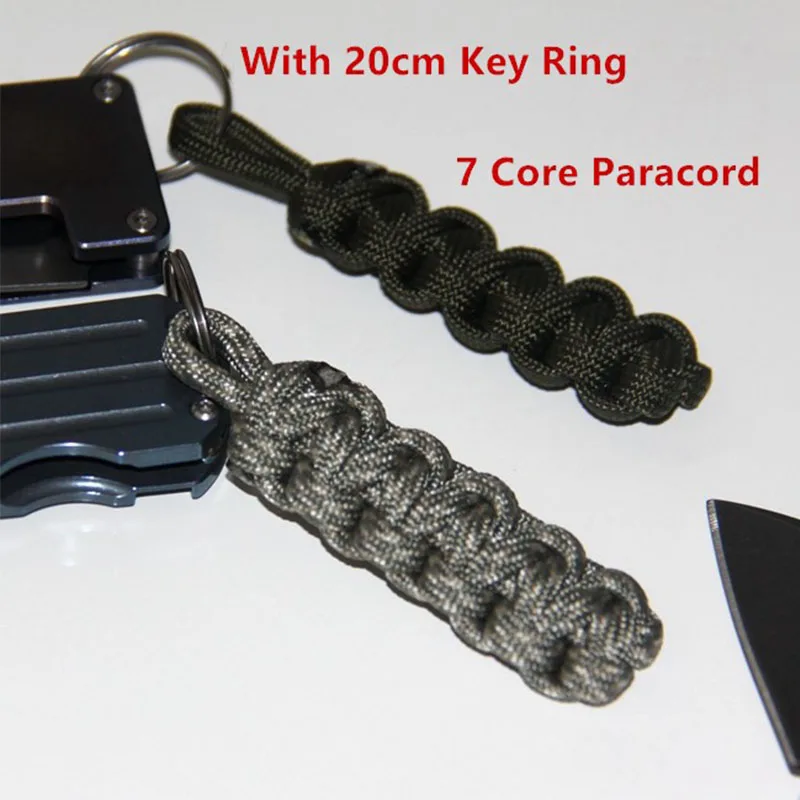 EDC нейлоновая веревка Paracord узел 7 ядро светоотражающий орнамент DIY Paracord кулон брелок из Паракорда с кольцом для ключей