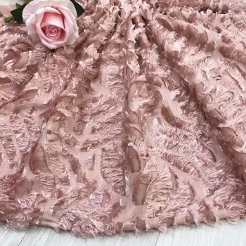 

5 yards per lot peach white black pink french lace fabric 3D Flower tulle net lace fabric wholesale for women men dress lace