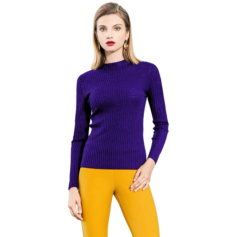 Solid high elastic knit half turtleneck basic sweater 2018 new long sleeve women autumn slim sweater