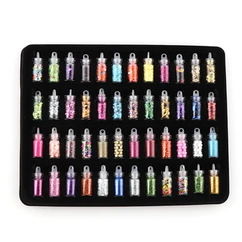 

48 Bottles/Set UV Gel Colorful Sequins Set Nail Glitter Set Dust Powder For Nail Art Tip Decoration Rhinestone Manicure