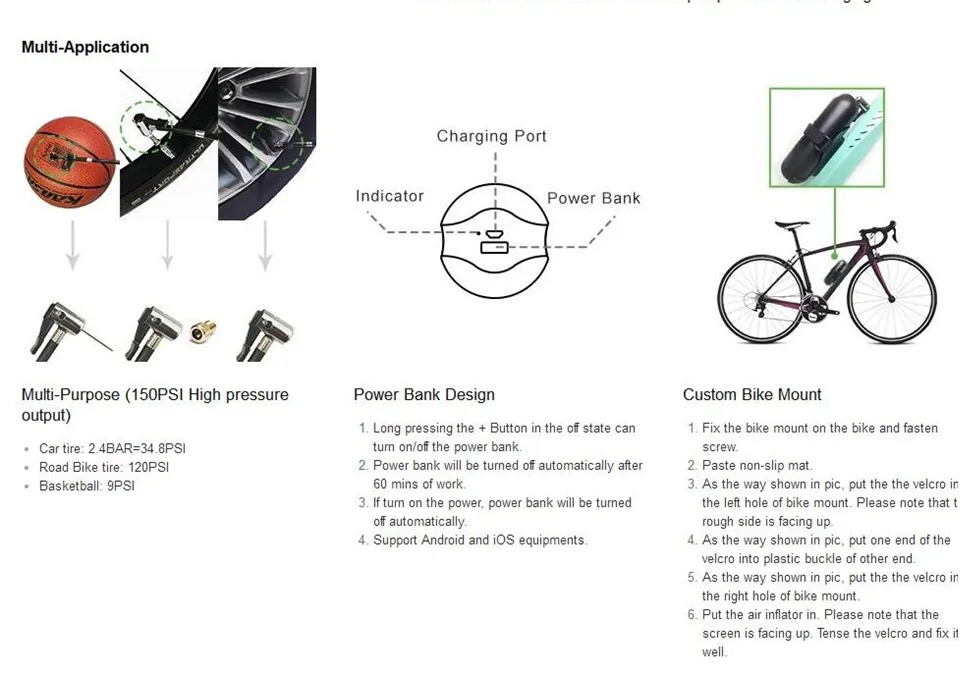 CYCPLUS портативный воздушный компрессор мини-насос для автомобильных велосипедных шин перезаряжаемый литий-ионный аккумулятор внешний аккумулятор цифровой ЖК-дисплей, светодиодный