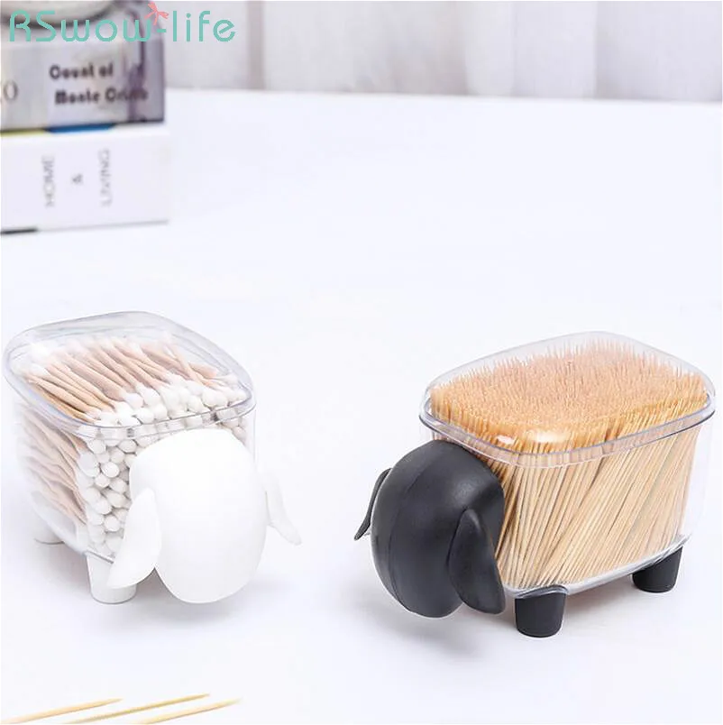 

Creative Sheep Storage Tank Plastic Desktop Receiving Box Toothpick Cotton Swab Home Organization And Storage Supplies Houseware