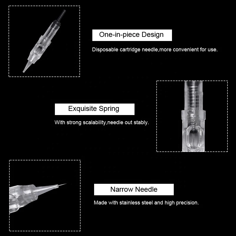50 шт. Перманентный макияж машина иглы татуировки бровей Губы картридж иглы Советы для 600D-G Agulhas микроиглы ручка легко нажмите