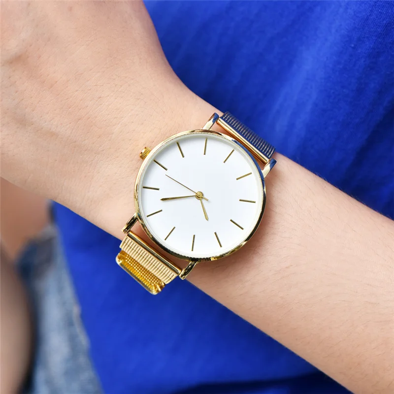 

Simple Style Mesh Steel Women Watches Top Brand Luxury Rose Gold Black Ladies Quartz Hours Woman Dress Watch bayan kol saati