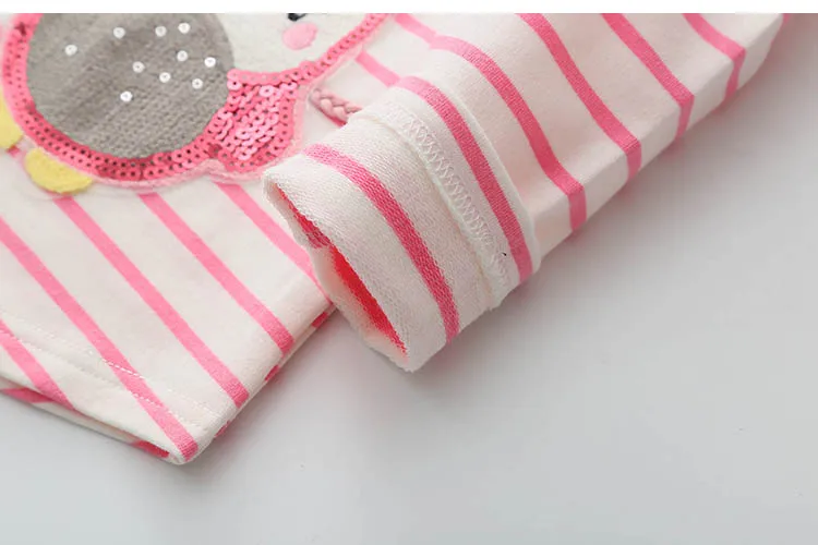 Children Penguin Tops 2018 Hot Sale Spring Autumn Kids Clothes Long Sleeve O-Neck Strip Girl Long Sleeve T Shirt (20)