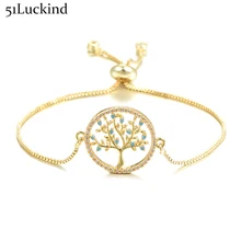Новинка, браслет-цепочка «Древо жизни», женские модные регулируемые стразы, браслеты для женщин и девушек, подарок, ювелирные изделия, браслеты
