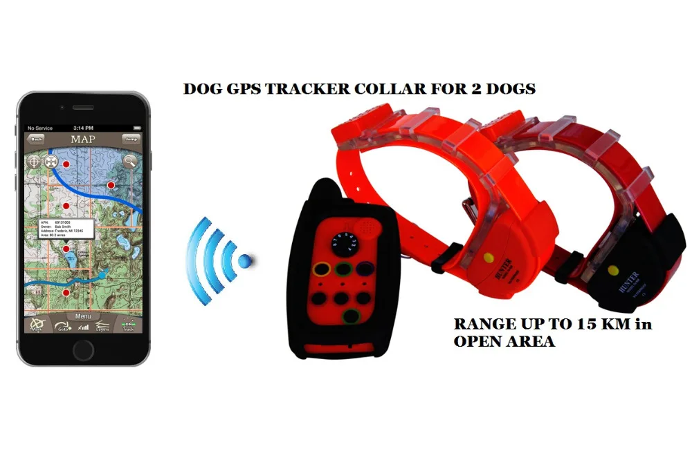 

WATERPROOF DOG GPS TRACKER COLLAR FOR 2 DOGS