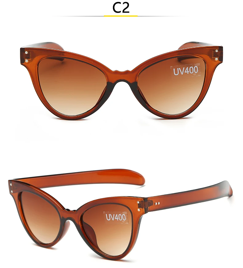 HAPTRON Модные женские прозрачные солнцезащитные очки кошачий глаз бренд оранжевый розовый солнцезащитные очки uv400 очки карамельный цвет oculos de sol feminino