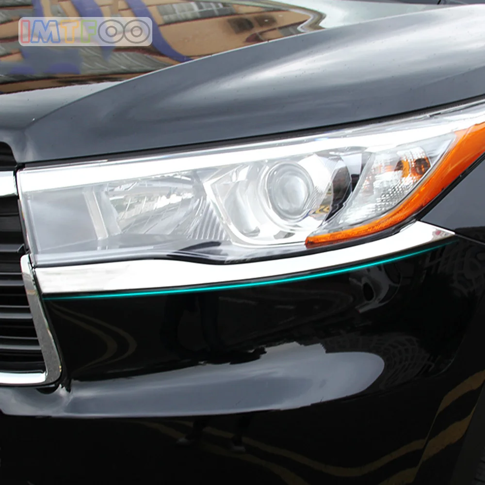 IMTFOO ABS хромированные фары Накладка накладные молдинги подходят для TOYOTA HIGHLANDER 2015
