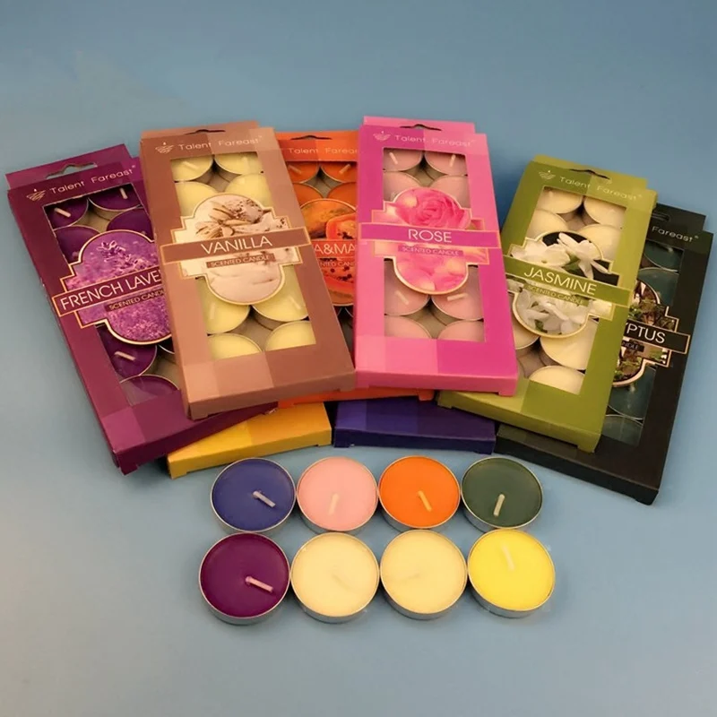 

10pcs/set Romantic aromatherapy decorative candle tealight Smokeless oil candles for home party wedding decoration